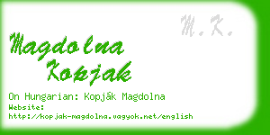 magdolna kopjak business card